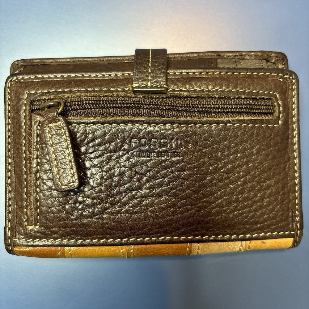 Fossil Leather Multicolor Patchwork Wallet Boho R… - image 3